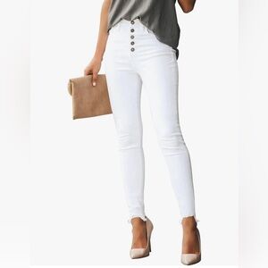 KUNMI Women's Ripped Skinny Slim Fit Jeans Frayed Distressed Stretchy Denim Pant